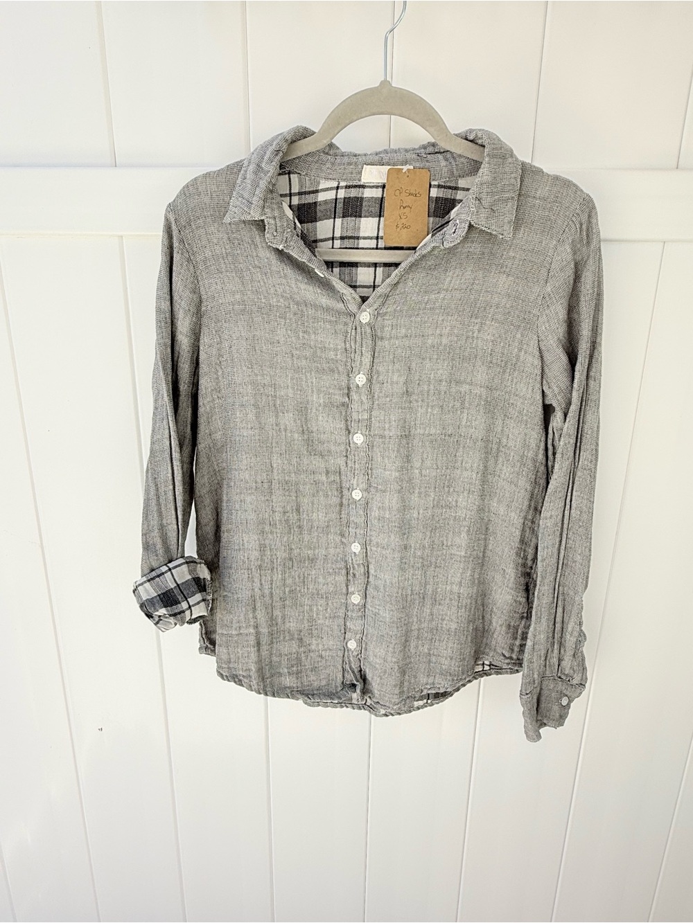 CP Shades Black and White Plaid Cotton Button-Up